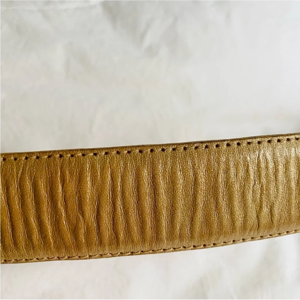 Gail Labelle Gold MetaloTeddy Bear Leather Belt SZ L - Picture 5 of 6